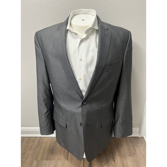 Jos A Bank Joseph Sport Coat Mens Size 41R SLIM FIT Blazer Wool Gray Jacket - Picture 1 of 16